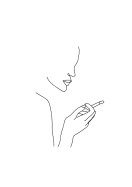 Person Smoking Line Art | Crie seu próprio pôster