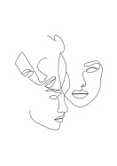 Three Faces Line Art | Crie seu próprio pôster