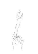 Holding Hands Line Art | Crie seu próprio pôster