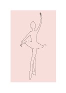 Pink Ballerina Dancing | Crie seu próprio pôster