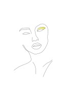 Abstract Face With Yellow Eyeshadow | Crie seu próprio pôster