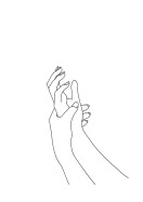 Two Hands Line Art | Crie seu próprio pôster