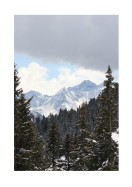 View Of Snowy Mountain And Forest | Crie seu próprio pôster