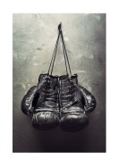Boxing Gloves Hanging On Wall | Crie seu próprio pôster