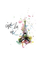 C'est La Vie Eiffel Tower Art | Crie seu próprio pôster
