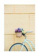 Bicycle With Flowers In Basket | Crie seu próprio pôster