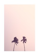 Palm Tree Silhouettes Against Pink Sky | Crie seu próprio pôster